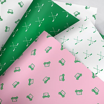 Golf Clubs & Carts Gift Wrap Collection