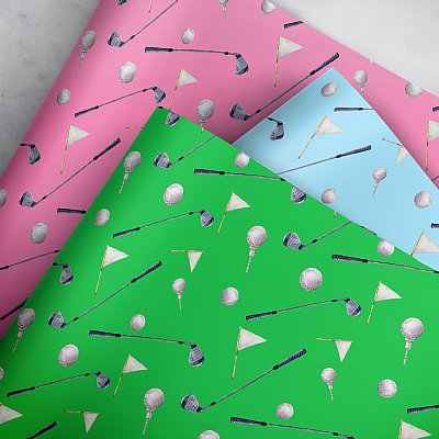 Tee Time Golfing Gift Wrap 