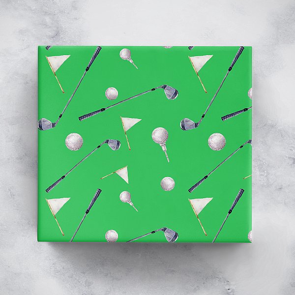 Tee Time Golfing Gift Wrap 