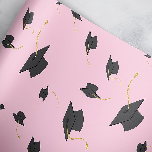 Graduation Caps (Pink) Gift Wrap