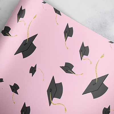 Graduation Caps (Pink) Gift Wrap