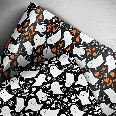 Happy Halloween Ghosts Gift Wrap