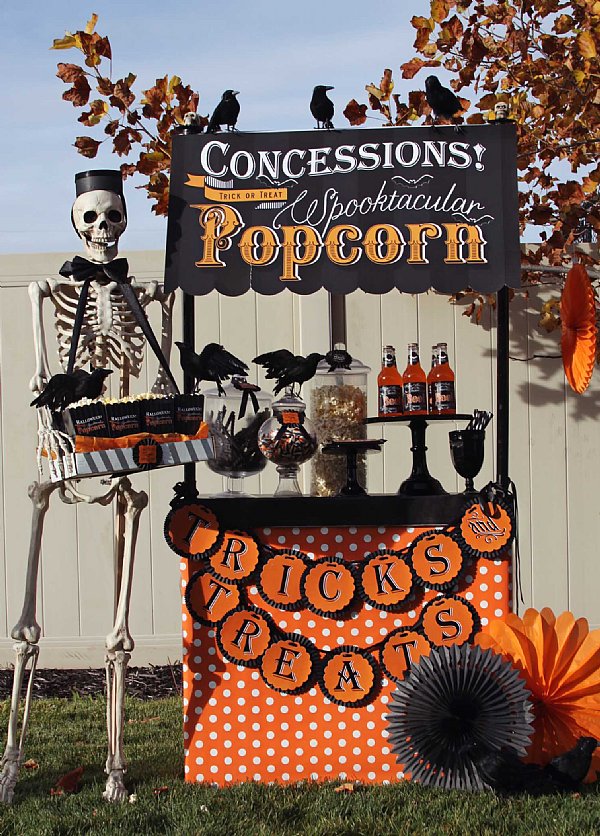 Frighteningly Fun Popcorn and Concessions Sign (Digital Download)