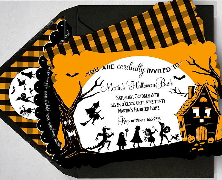 Children's Silhouette Personalized Invitation