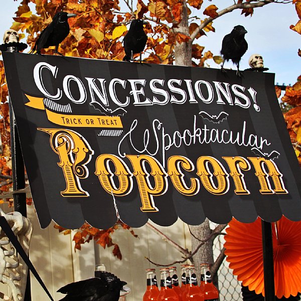 Frighteningly Fun Popcorn and Concessions Sign (Digital Download)