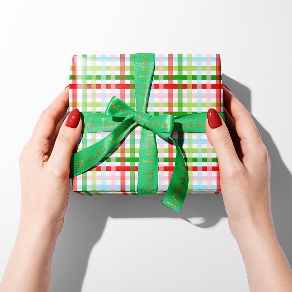 Happy Christmas Plaid Gift Wrap