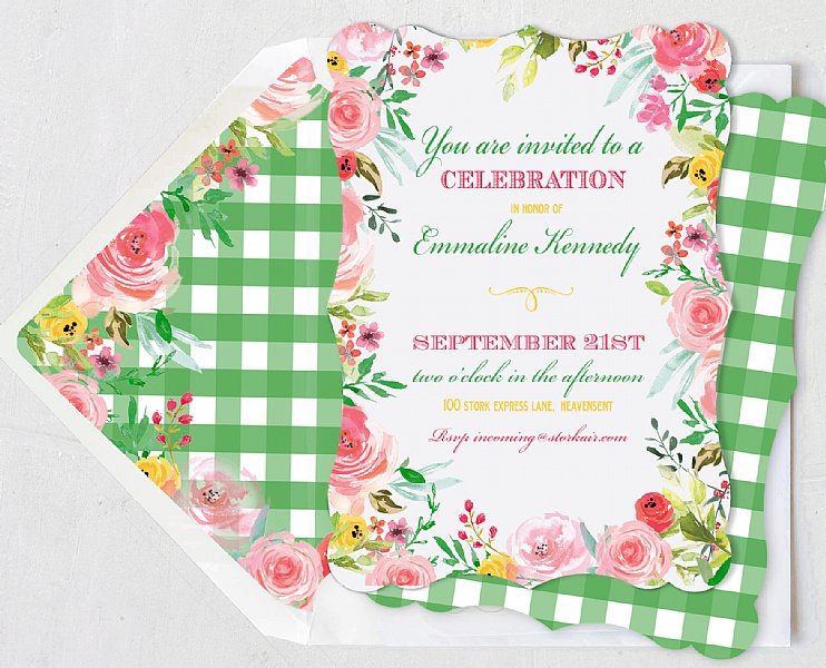 Happy Floral Personalized Invitation Set 