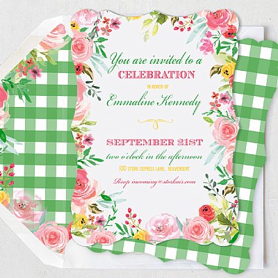 Happy Floral Personalized Invitation Set 
