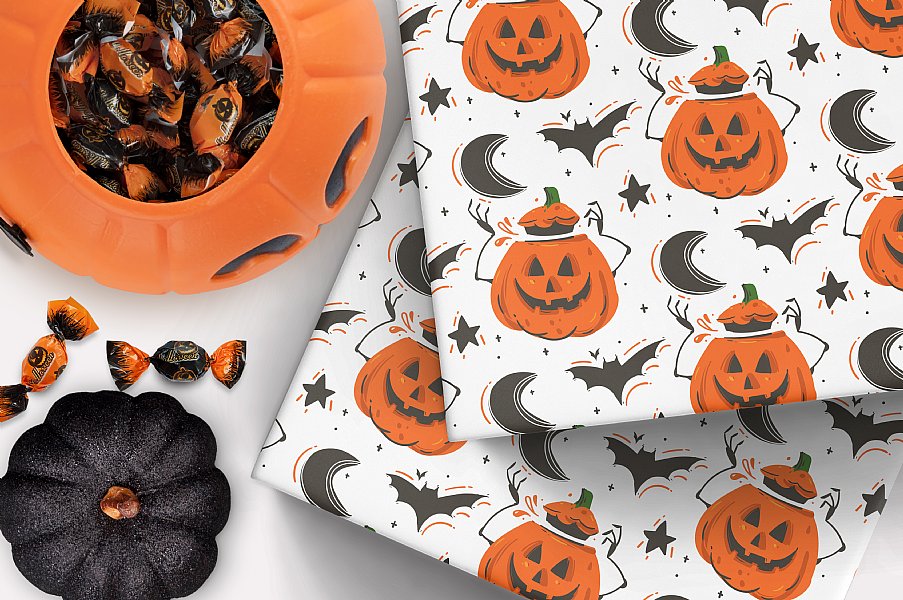 Happy Jack-o'-Lantern Wrapping Paper