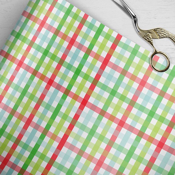 Happy Christmas Plaid Gift Wrap