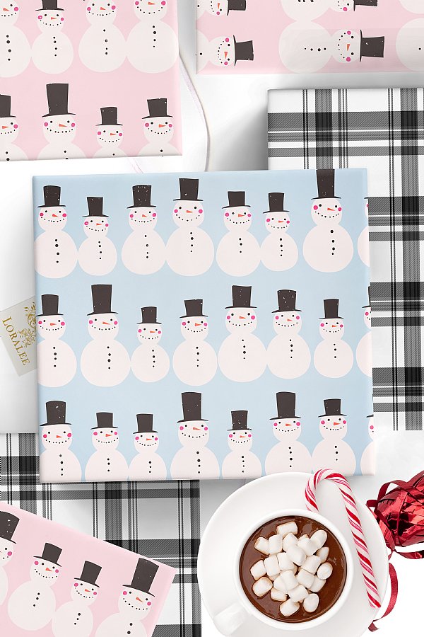 Happy Snowman Collection Gift Wrap 