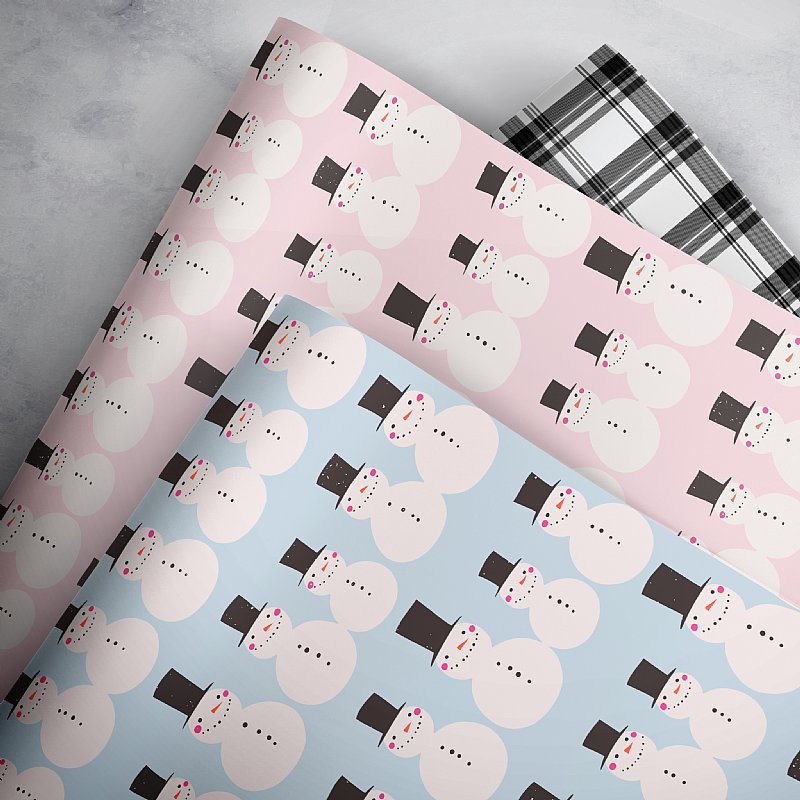 Winter Wedding - Snowman Bride and Groom Gift Wrapping Paper – Oaklynn Lane