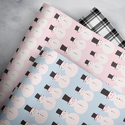 Happy Snowman Collection Gift Wrap 