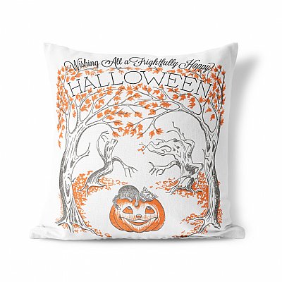 Haunted Happy Halloween Trees Pillow