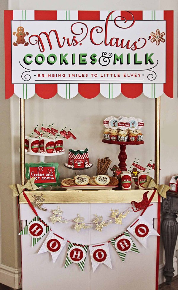 Mrs. Claus Cookies and Milk Over-sized Event Sign (Digital Download)