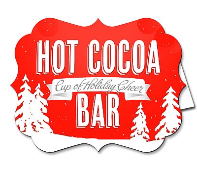 Vintage Snow Party Hot Cocoa Bar Buffet Signs