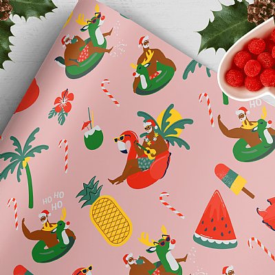 Hot Santa Christmas Gift Wrap (Black Santa Version)