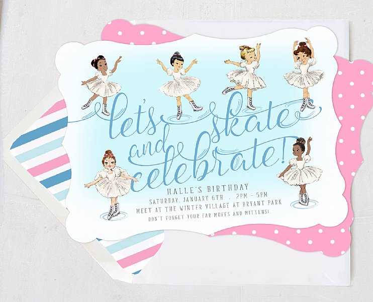 Ice Skate & Celebrate Personalized Invitation Set