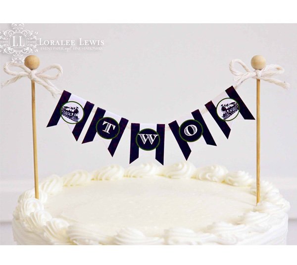 All Aboard Cake Bunting Banner