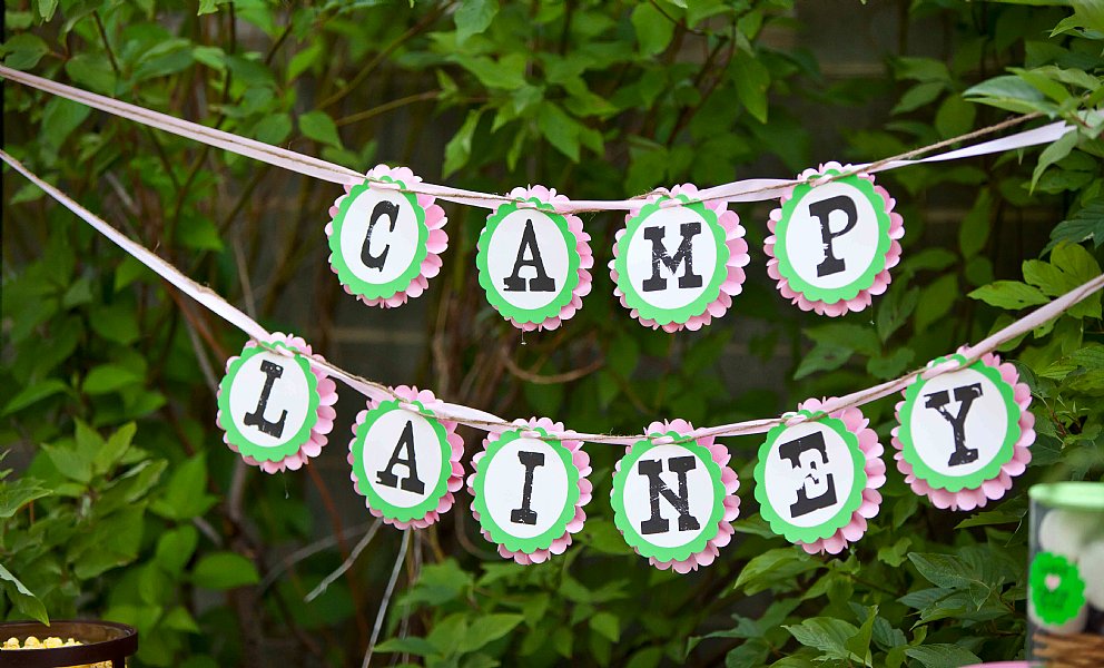 Happy Camper Rosette Banner