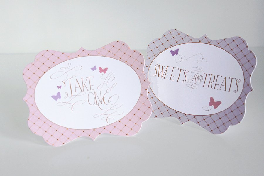 Butterfly Wings Buffet & Party Signs