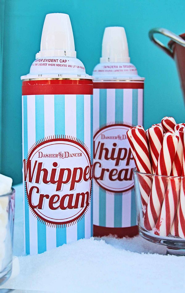 Reindeer Games Whipped Cream Labels