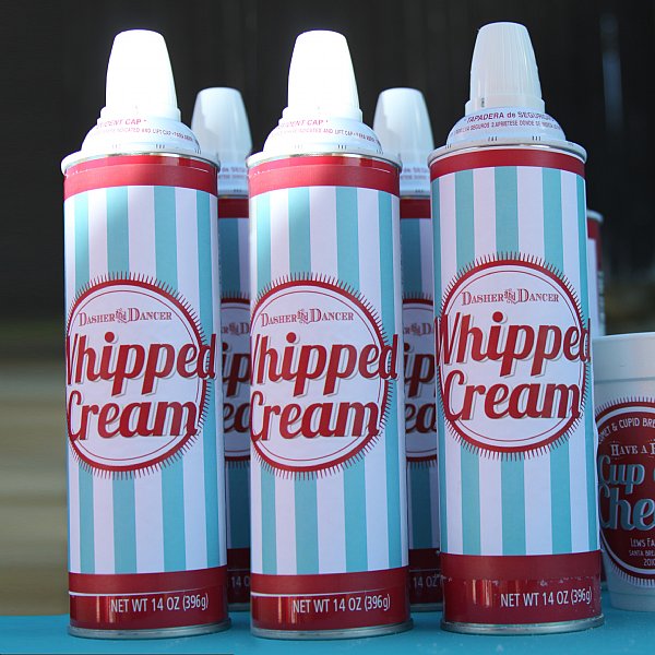 Reindeer Games Whipped Cream Labels