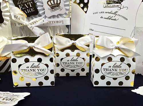 Gold Crown Foil Favor Boxes