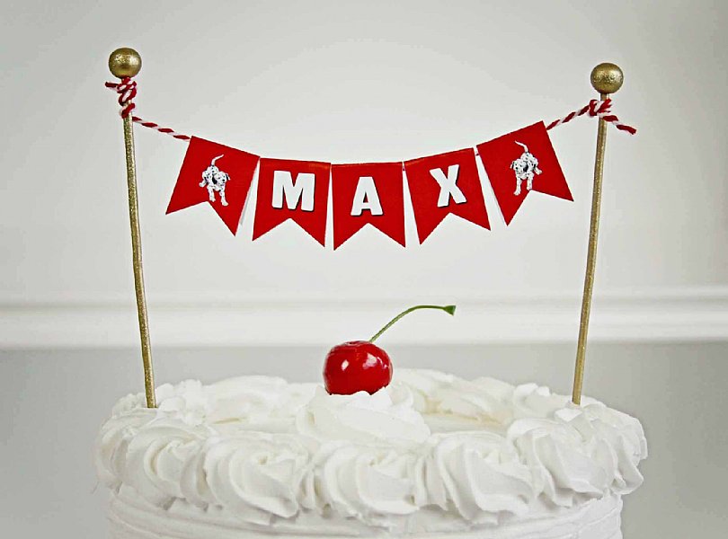 Fireman Cake Bunting Banner