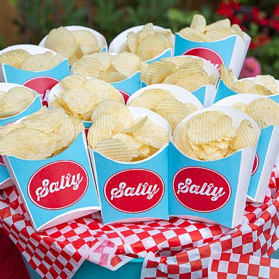 Splish Splash French Fry Containers and Labels