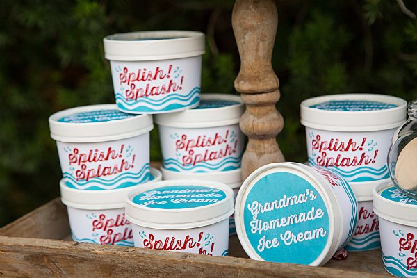 Splish Splash Ice Cream Cartons and Labels