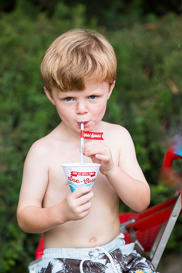 Splish Splash Snow Cone Cups and Labels