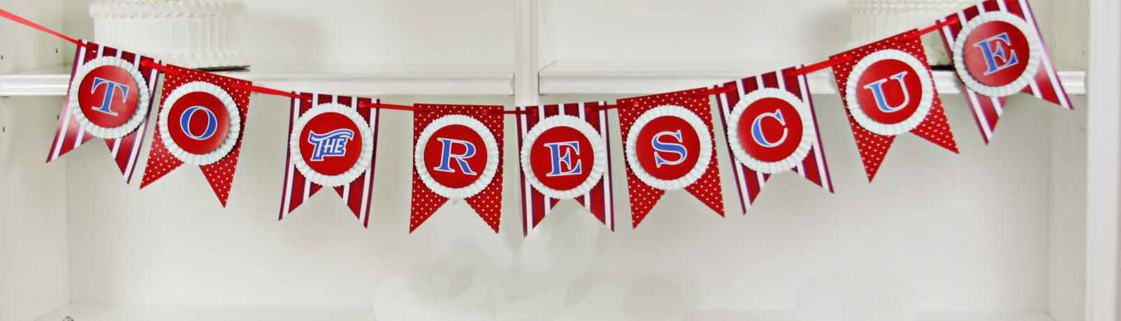 Fireman Rosette Pennant Banner