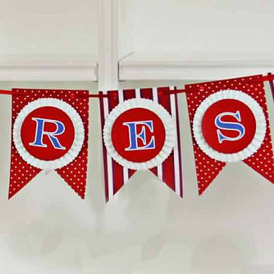 Fireman Rosette Pennant Banner