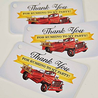 Fireman Favor Tags