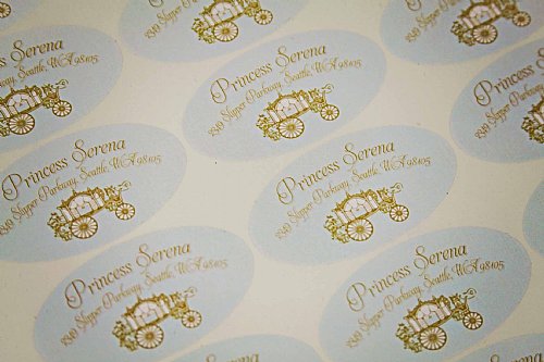 Princess Carriage Address Labels (Blue)