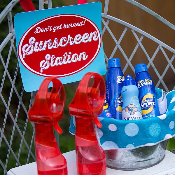 Splish Splash 8x10 "Sunscreen Station" Sign 