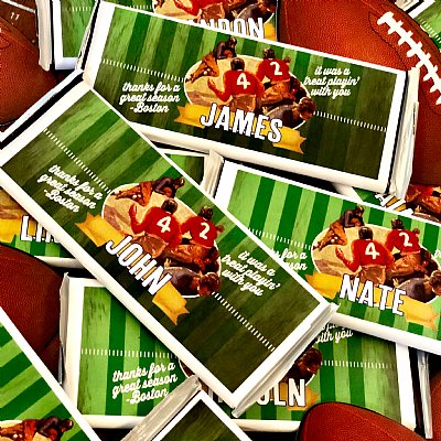 Personalized Football Candy Bar Labels
