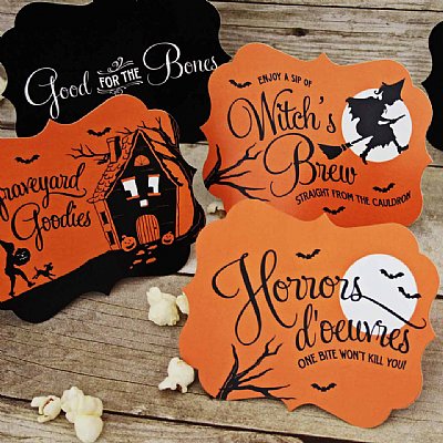 Children's Silhouette Halloween Buffet Signs