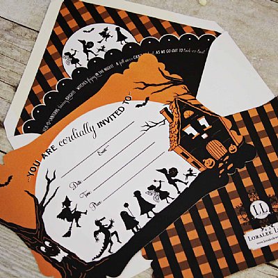 Children's Silhouette Fill-in-the-Blank Invitation Set