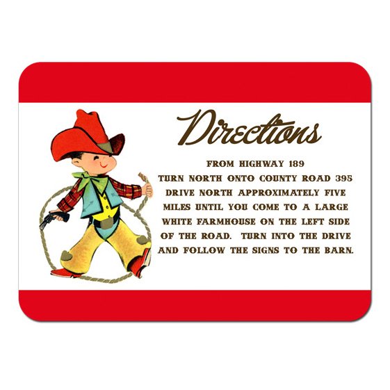 Buckaroo Birthday Invitation Insert