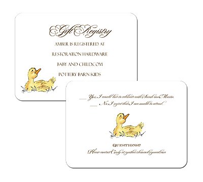 Duckling Invitation Insert