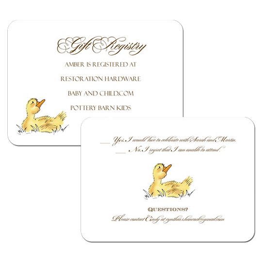 Duckling Invitation Insert