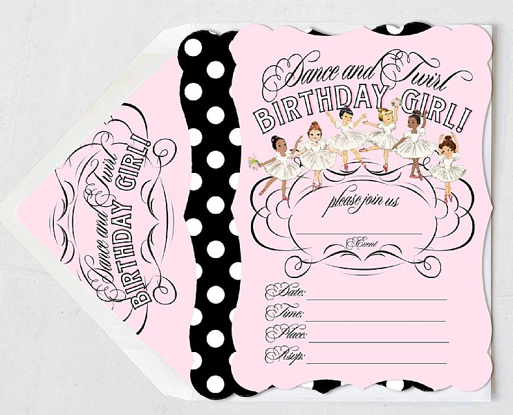 Ballerinas Fill-in-the-Blank Invitation Set