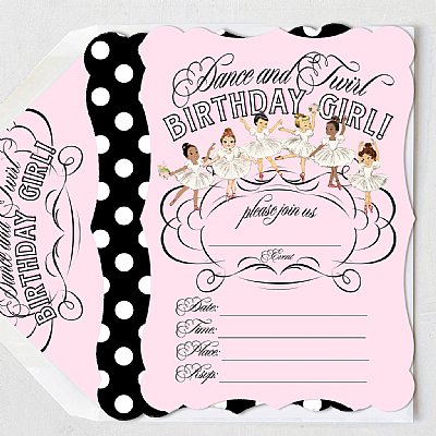 Ballerinas Fill-in-the-Blank Invitation Set