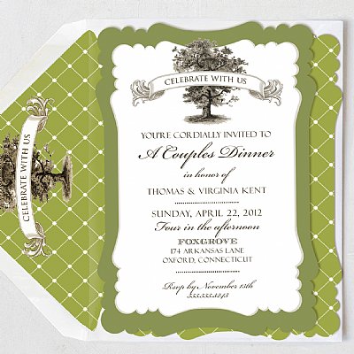 Centennial Oak Victorian Invitation