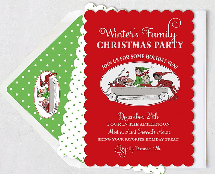 Santa's Workshop Invitation 