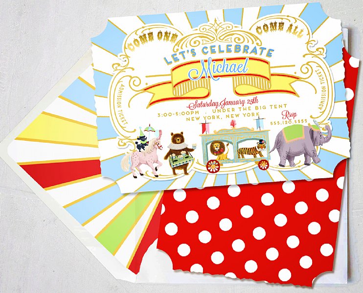 Circus Collection Personalized Invitations (Boy)