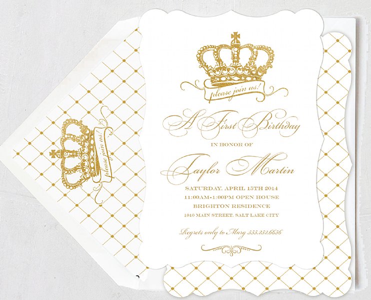 Crown Gold Invitation