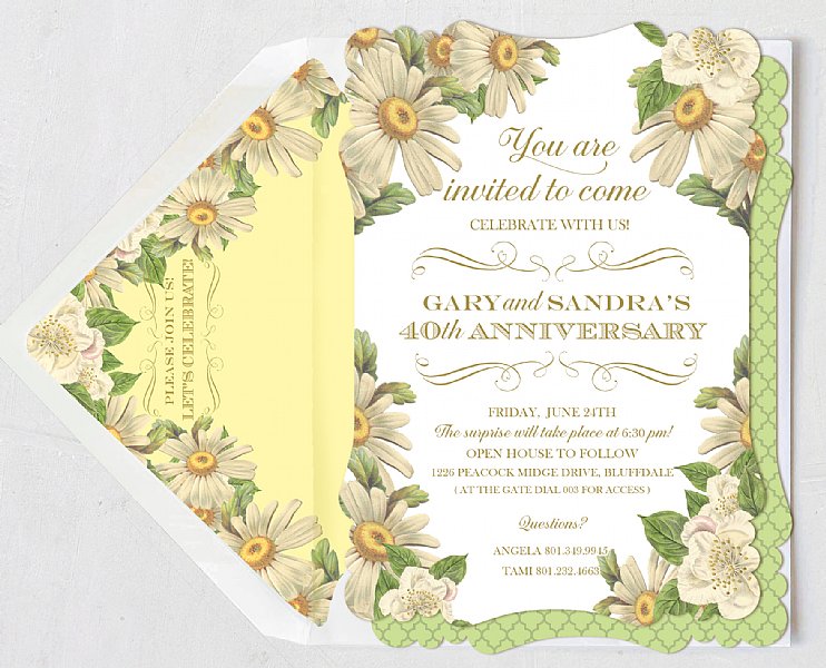 Daisy Floral Personalized Invitation Set